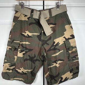 Monument Men’s Camouflage Cargo Shorts Belted Cargo Pockets Size 30